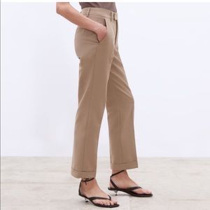 Zara Straight Leg Trouser - Taupe - US4/EUR36